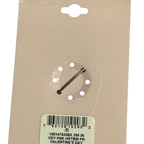 Holiday Lane Pink and Gold Heart Brooch - Picture 4 of 4